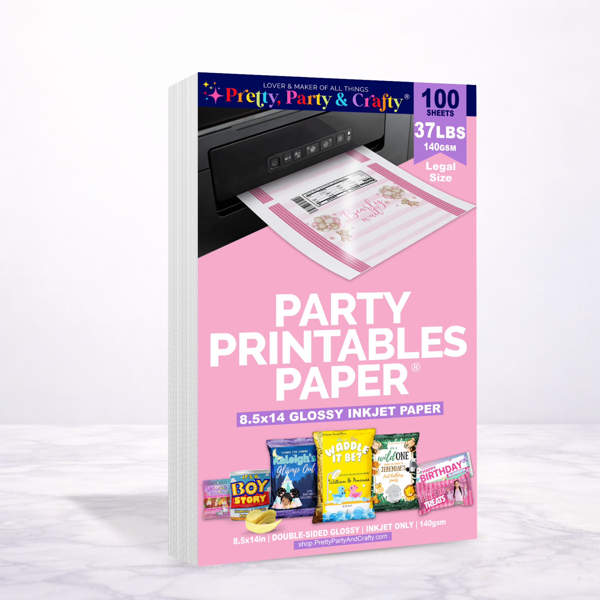 Party Printables Paper 8.5x14 Paper for Chip bags and Party Favors