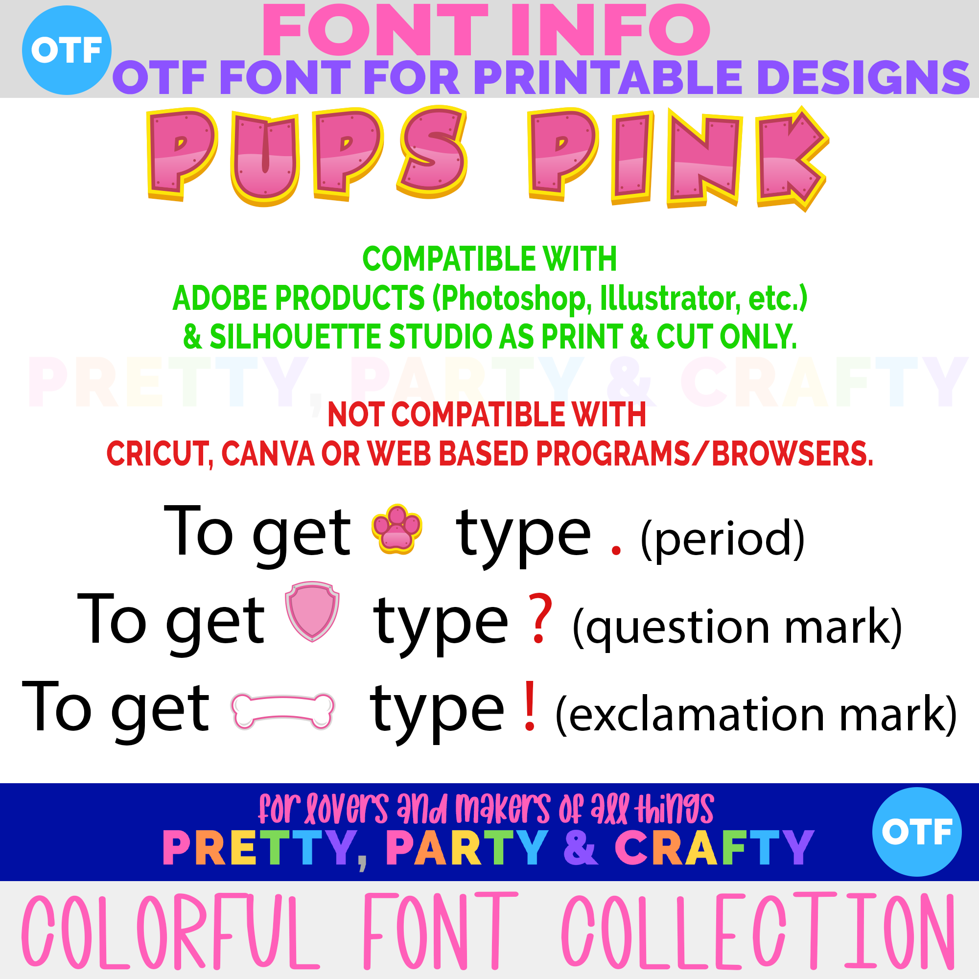 Pups Pink Font