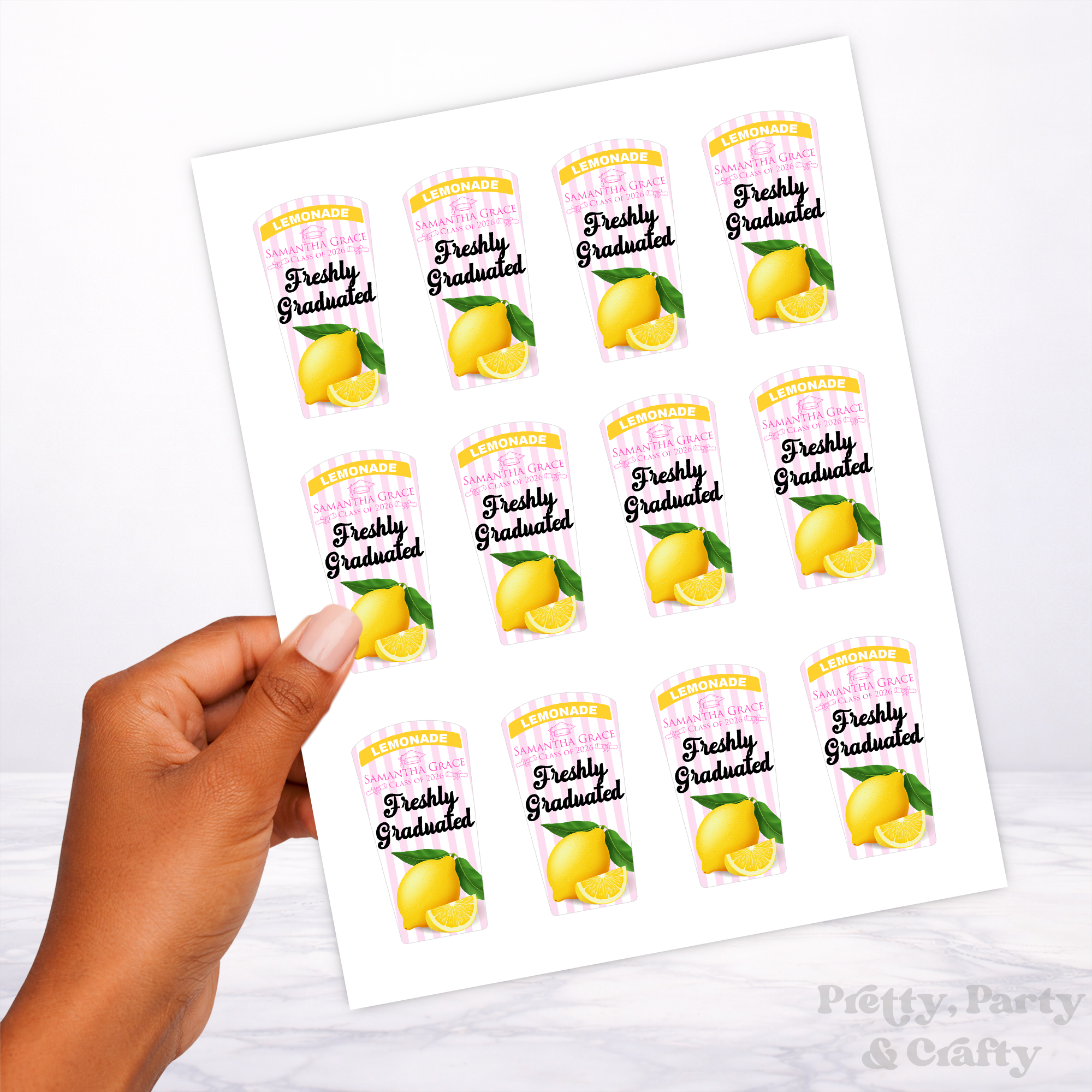 Freshly Graduated Lemonade Juice Label