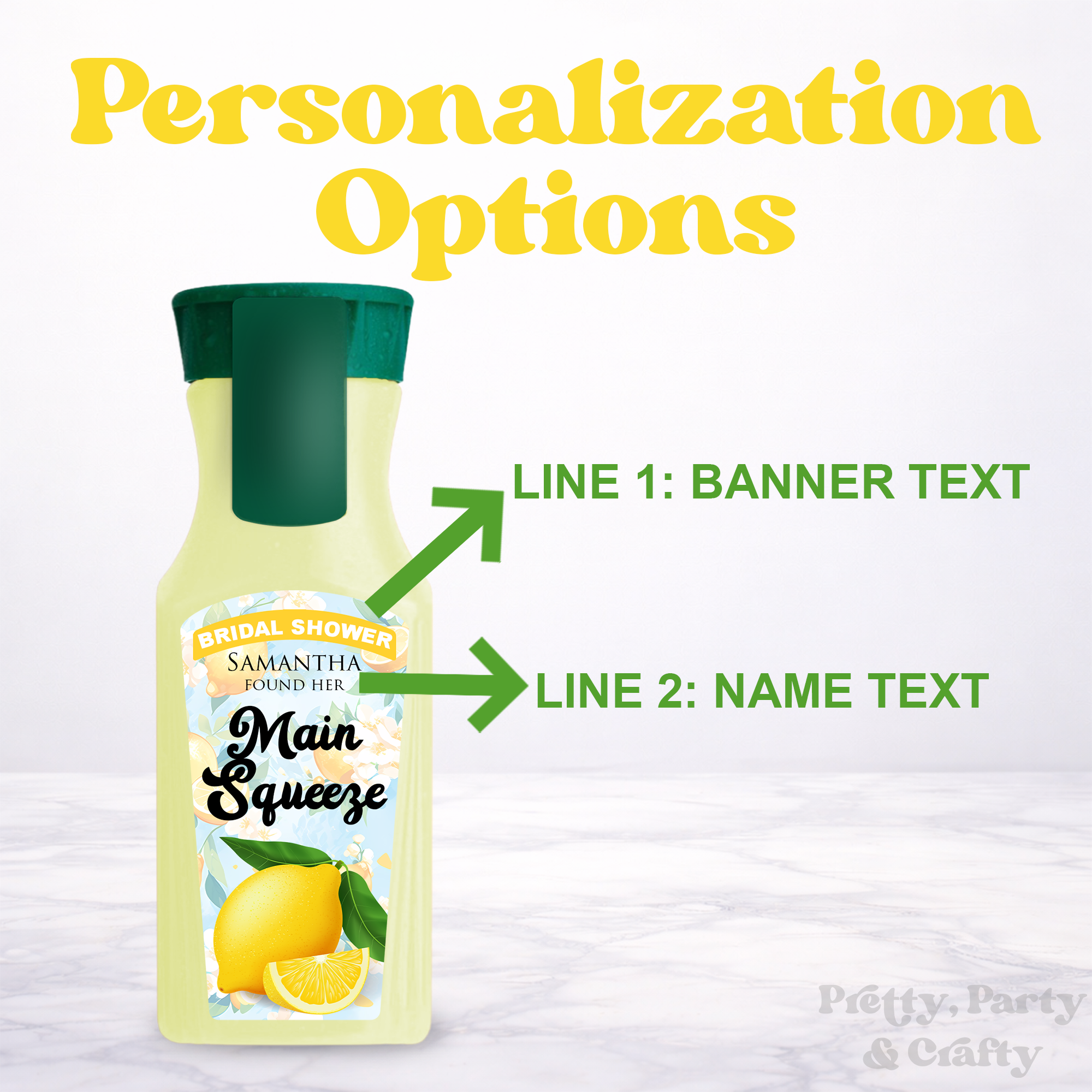 Main Squeeze Bridal Shower Lemonade Juice Label