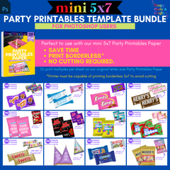 Mini 5x7 Party Favor Template Bundle -PHOTOSHOP