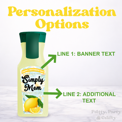 Simply Mom Mother's Day Lemonade Juice Label