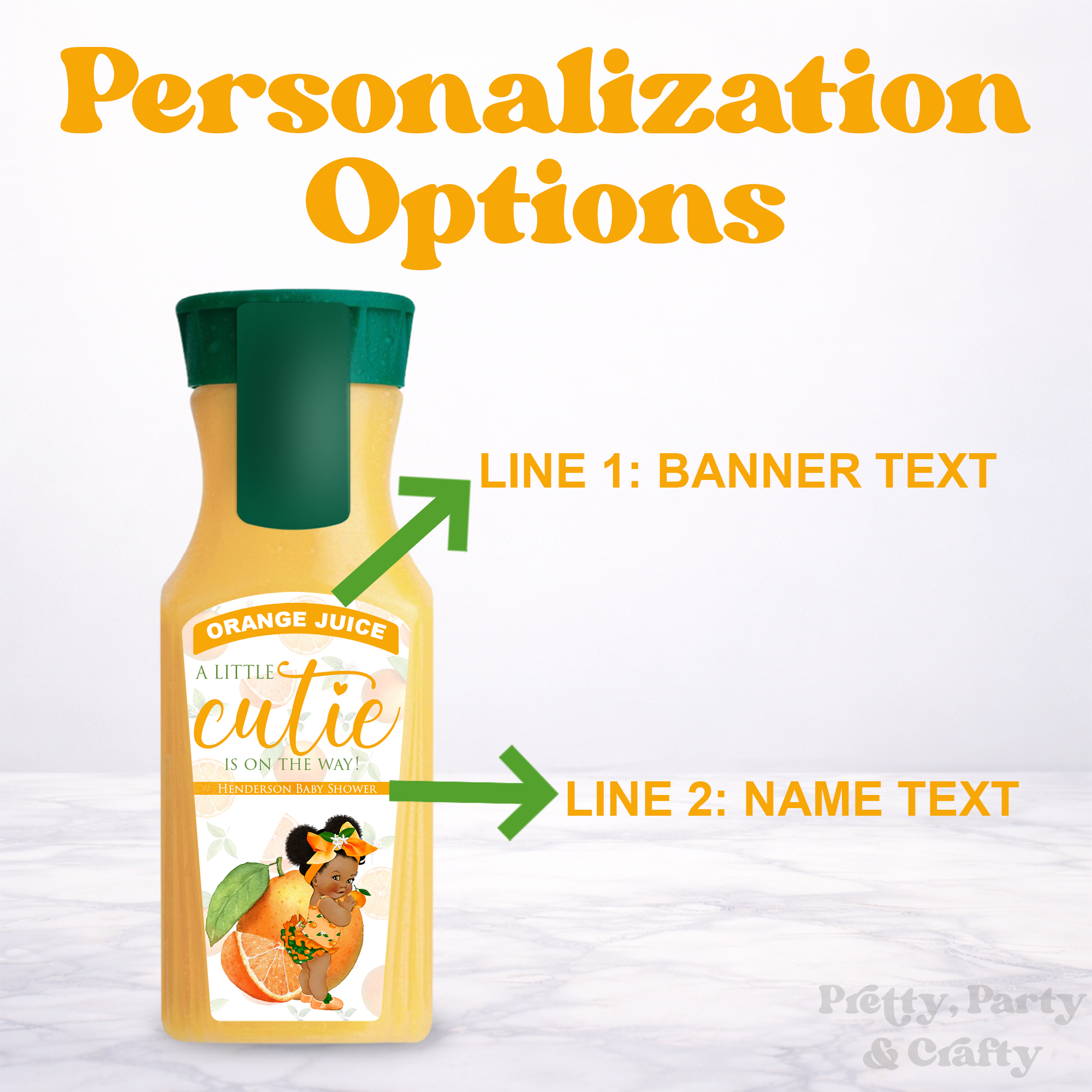 Little Cutie Is On The Way Orange Juice Label