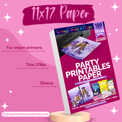 11x17 GLOSSY PARTY PRINTABLES PAPER – INKJET ONLY