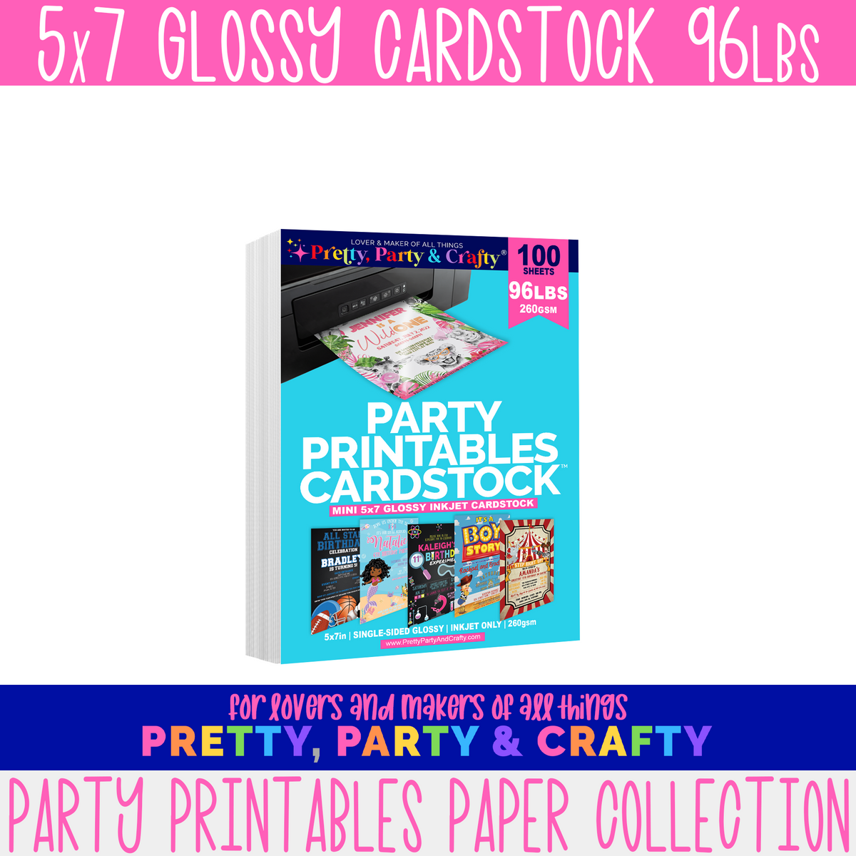 5x7 GLOSSY CARDSTOCK – INKJET ONLY
