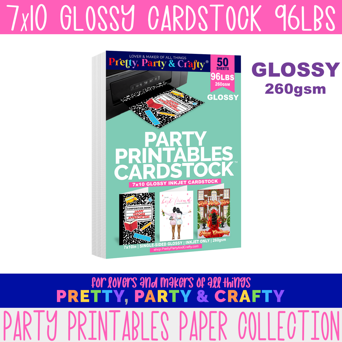 7x10 GLOSSY Cardstock 96lbs – INKJET ONLY