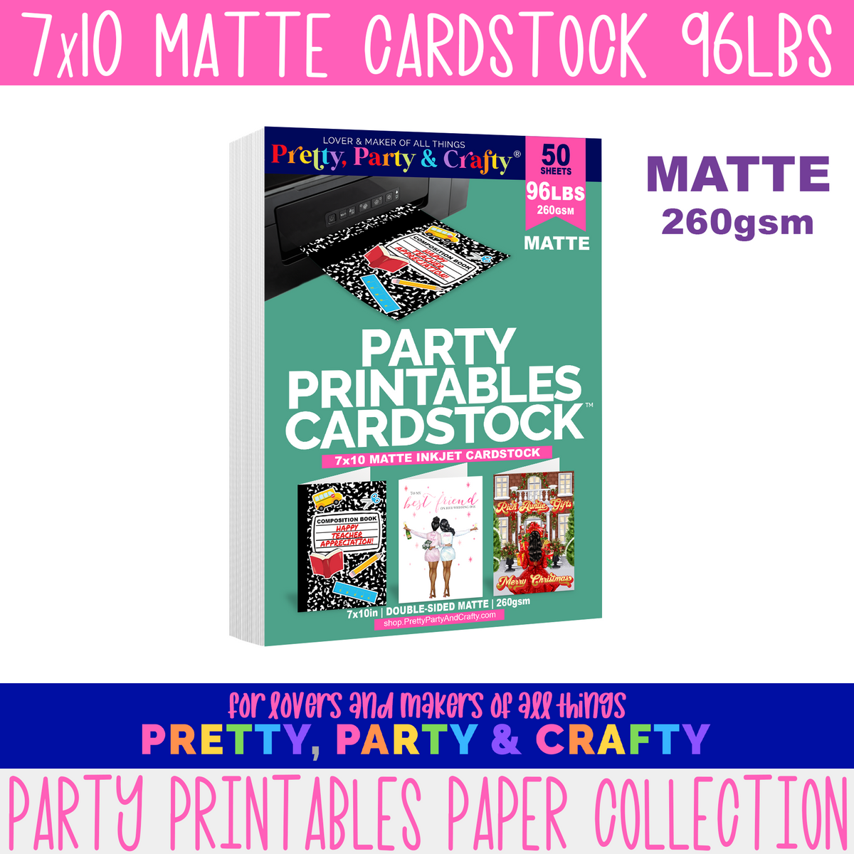 7x10 MATTE Cardstock 96lbs – INKJET ONLY