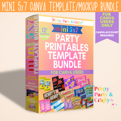 Mini 5x7 Party Favor Template Bundle -CANVA