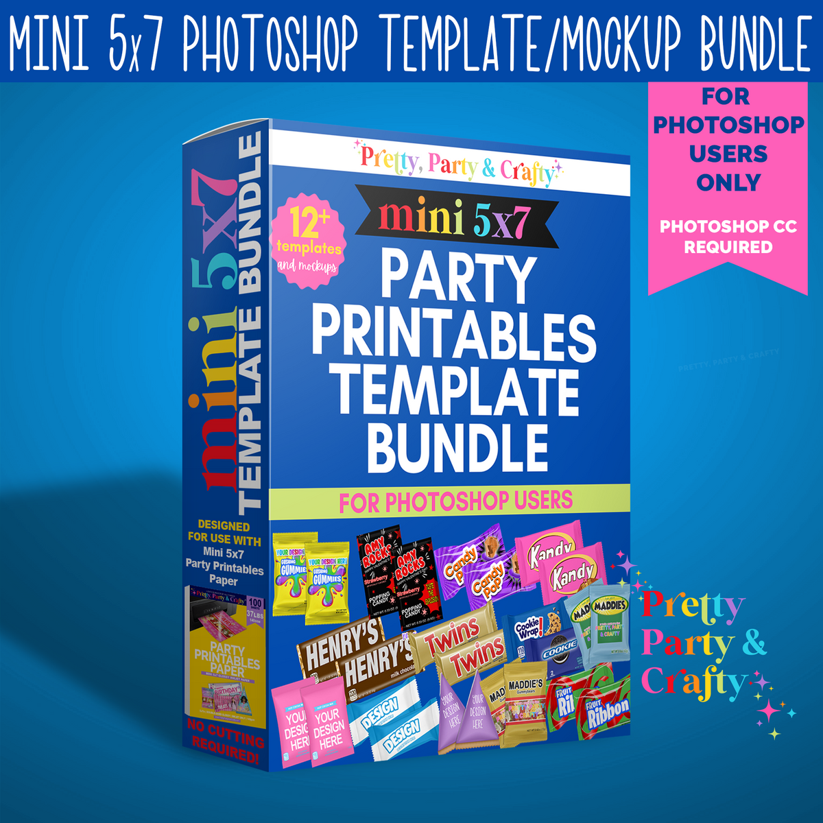 Mini 5x7 Party Favor Template Bundle -PHOTOSHOP