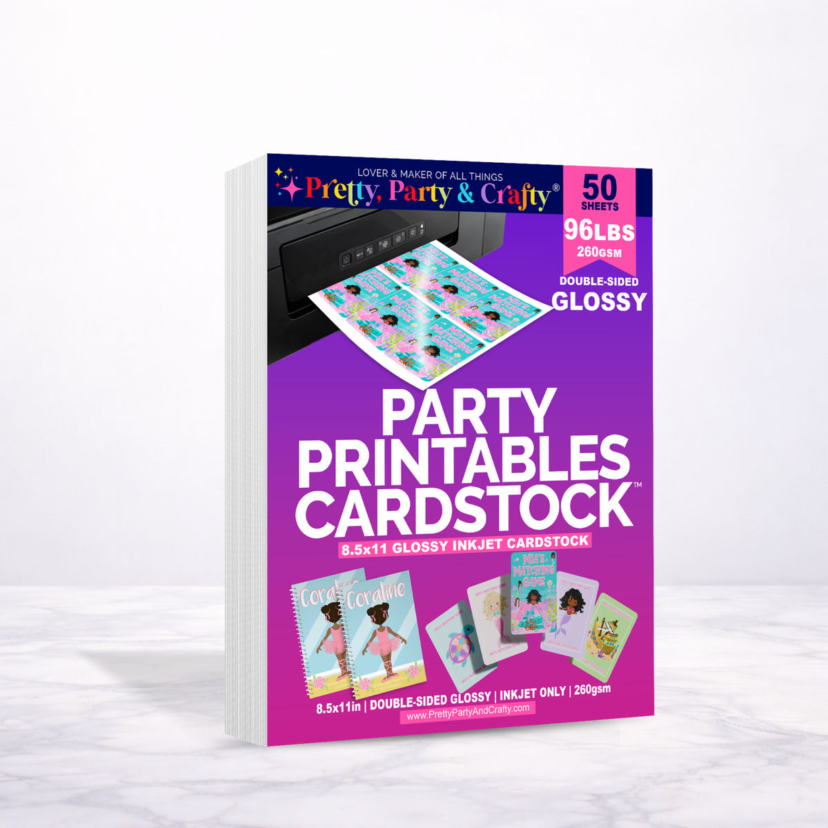8.5x11 Double-sided GLOSSY Cardstock 96lbs – INKJET ONLY