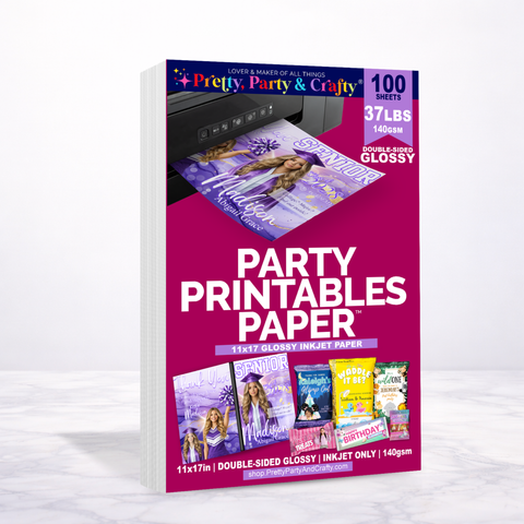 11x17 GLOSSY PARTY PRINTABLES PAPER – INKJET ONLY