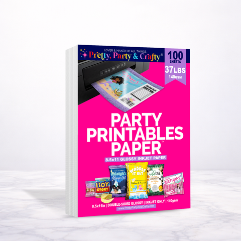 8.5x11 GLOSSY PARTY PRINTABLES PAPER – INKJET ONLY