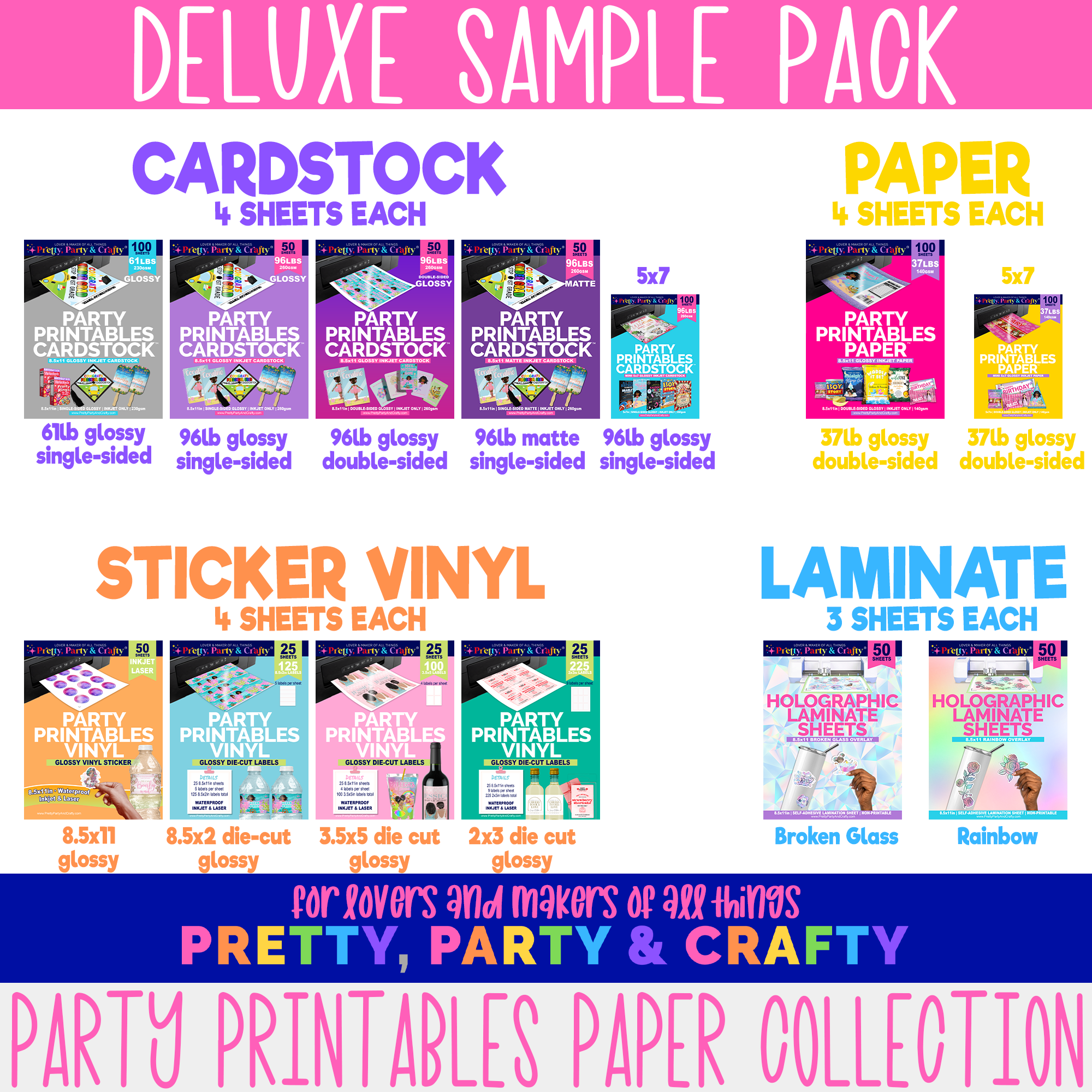 DELUXE SAMPLE PACK– PAPER CARDSTOCK VINYL