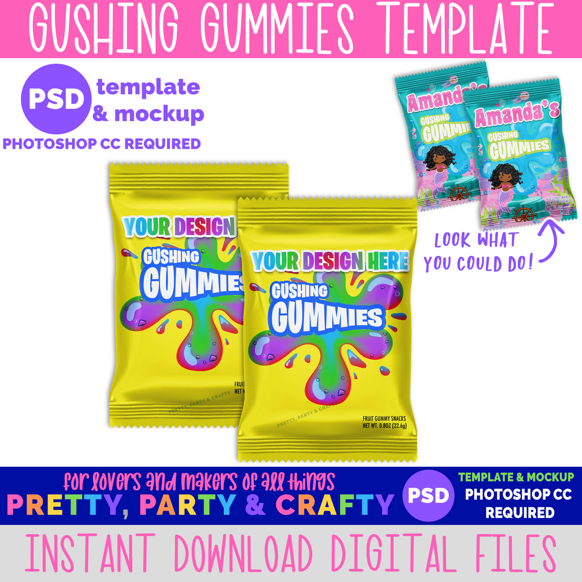 Gushing Gummies Template and Mockup -PHOTOSHOP