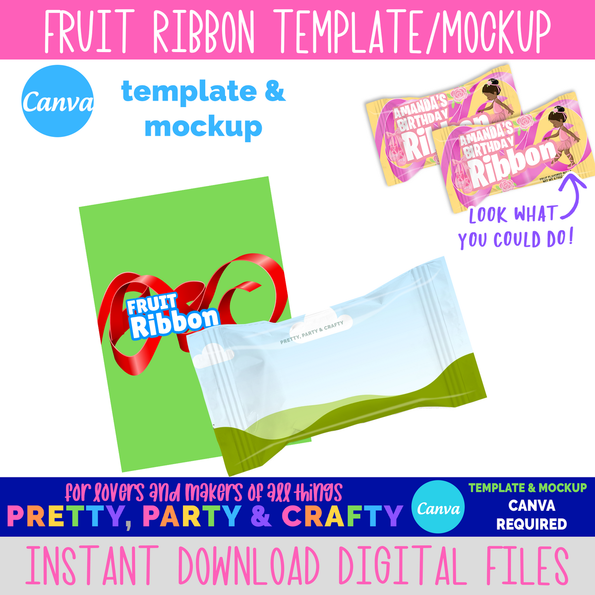 Fruit Ribbon Template and Mockup - CANVA