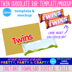 Twins Chocolate Candy Bar Template and Mockup - CANVA