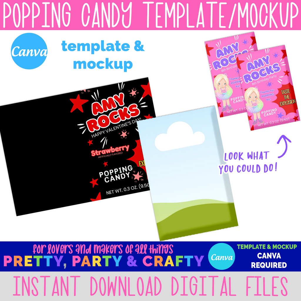 Popping Rocks Candy Template and Mockup - CANVA – Pretty Party and Crafty