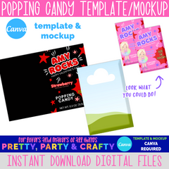 Popping Rocks Candy Template and Mockup - CANVA