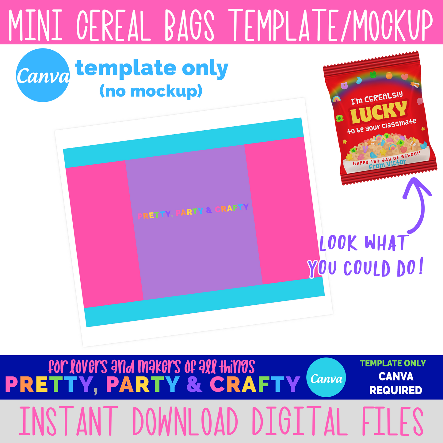 Cereal Bag Template-CANVA – Pretty Party and Crafty