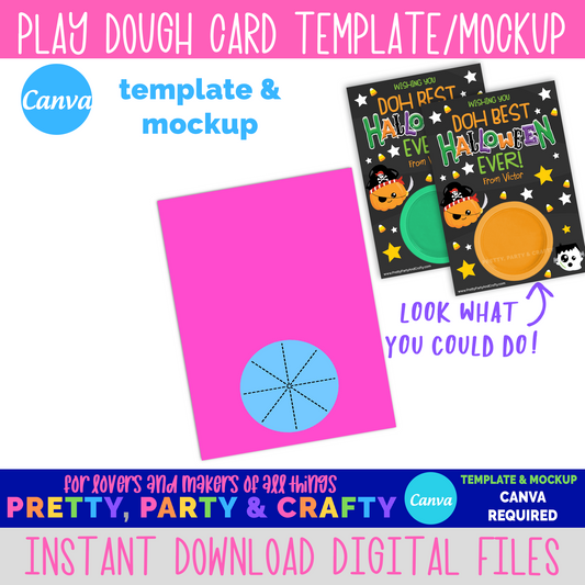 Playdough Card Template and Mockup - CANVA