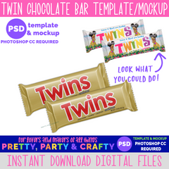 Twin Chocolate Caramel Bar Template and Mockup -PHOTOSHOP