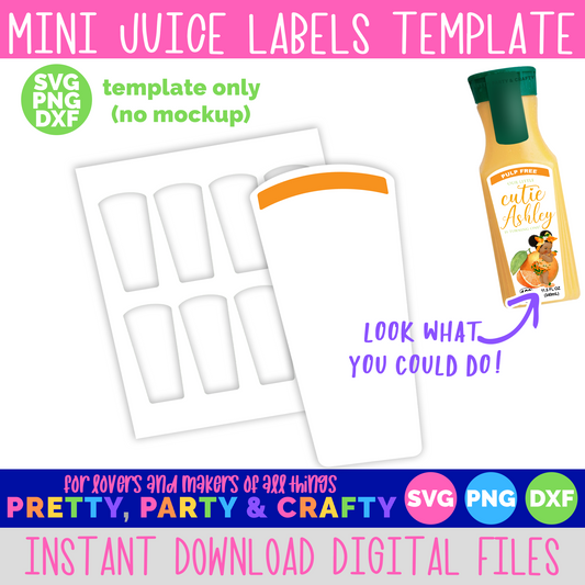Orange Juice Mini Bottle Label SVG, DXF, PNG file