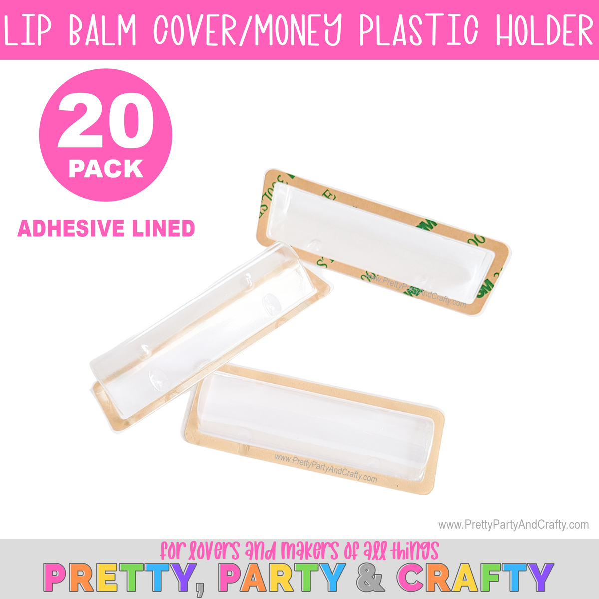 Lip Balm Plastic Cover With Adhesive