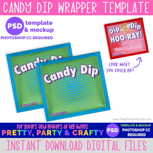 Candy Dip Wrapper Template and Mockup -PHOTOSHOP