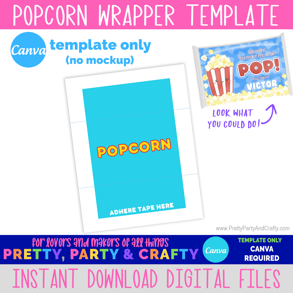 Microwave Popcorn Wrapper Template-CANVA