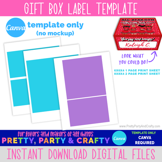 Gift Box/Shoe Box Label Template-CANVA