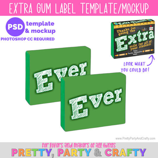 Gum Wrapper Template and Mockup -PHOTOSHOP