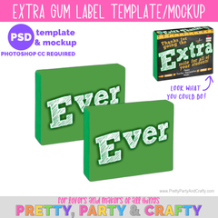 Gum Wrapper Template and Mockup -PHOTOSHOP