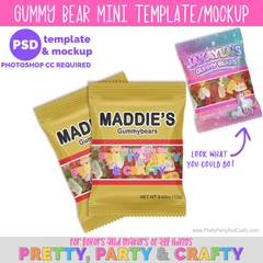 Gummy Bears Template and Mockup -PHOTOSHOP