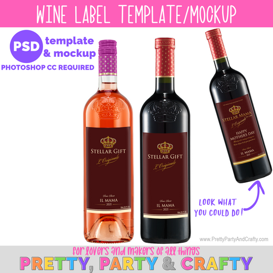 Wine Bottle Template and Mockup -PHOTOSHOP